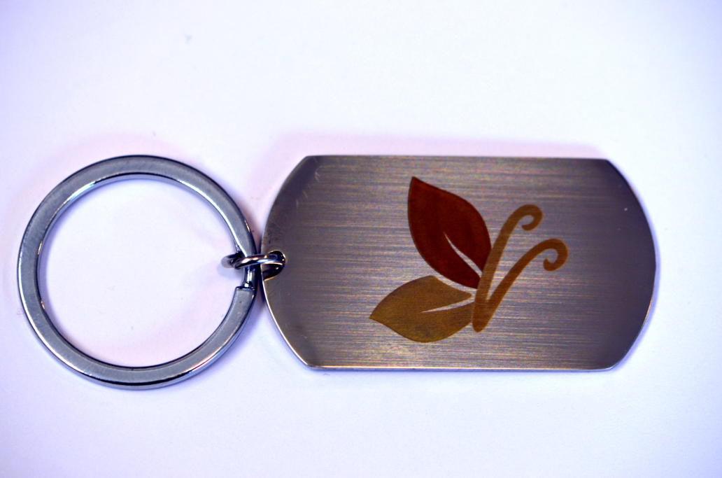 Schlüsselanhänger mit Schmetterling Logo